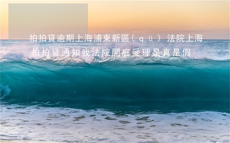 拍拍貸逾期上海浦東新區(qū)法院(上海拍拍貸通知我法院開庭受理是真是假)