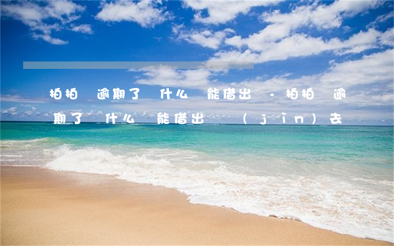 拍拍貸逾期了為什么還能借出錢-拍拍貸逾期了為什么還能借出錢進(jìn)去
