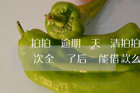 拍拍貸逾期兩天還清(拍拍貸借款逾期一天,下次全還了后還能借款么)