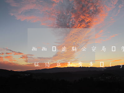 拍拍貸逾期公安局會管嗎(拍拍貸逾期多久上征信?后果有多嚴(yán)重)