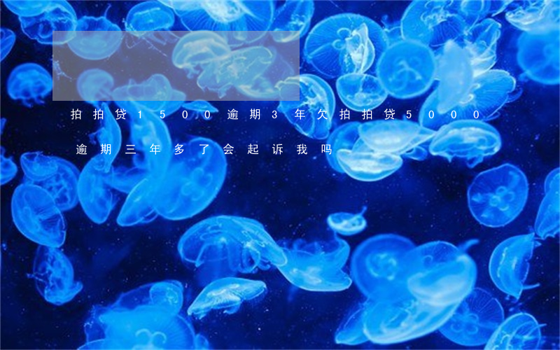 拍拍贷1500逾期3年(欠拍拍贷5000逾期三年多了 会起诉我吗)