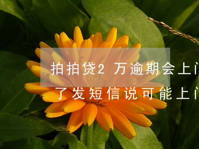 拍拍贷2万逾期会上门吗(拍拍贷欠2万逾期了发短信说可能上门协商)