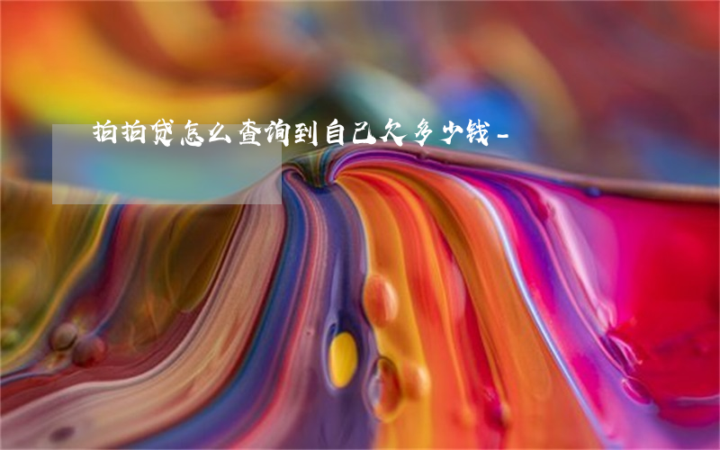拍拍贷怎么查询到自己欠多少钱-