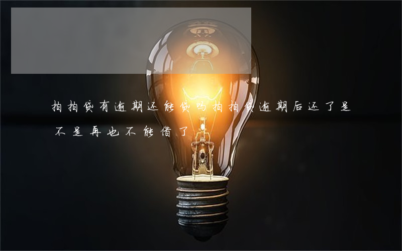 拍拍贷有逾期还能贷吗 拍拍贷逾期后还了是不是再也不能借了