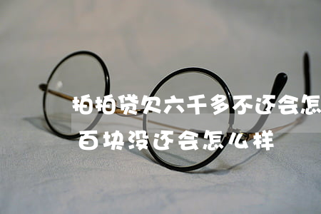 拍拍贷欠六千多不还会怎么样(拍拍贷还有六百块没还会怎么样)