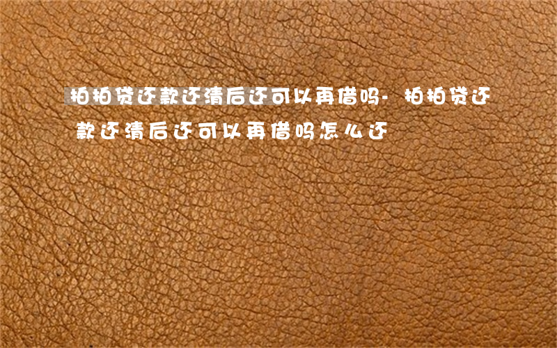 拍拍贷还款还清后还可以再借吗-拍拍贷还款还清后还可以再借吗怎么还