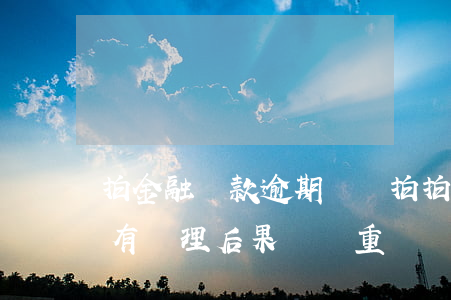 拍金融貸款逾期沒還(拍拍貸逾期兩年了,還沒有處理,后果會嚴重嗎)