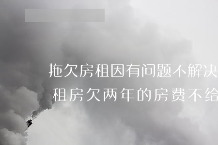 拖欠房租因有问题不解决一年后起诉有效吗(租房欠两年的房费不给咋办)