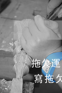 拖欠運(yùn)費(fèi)起訴書怎么寫(拖欠運(yùn)費(fèi)起訴書范文)