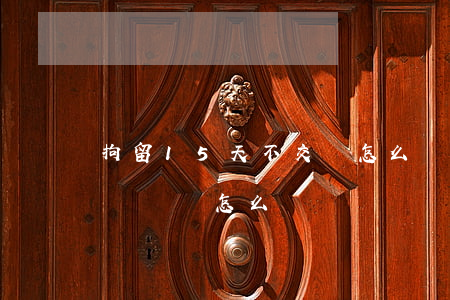 拘留15天不交錢怎么辦(拘留15天后還是沒錢還怎么辦)