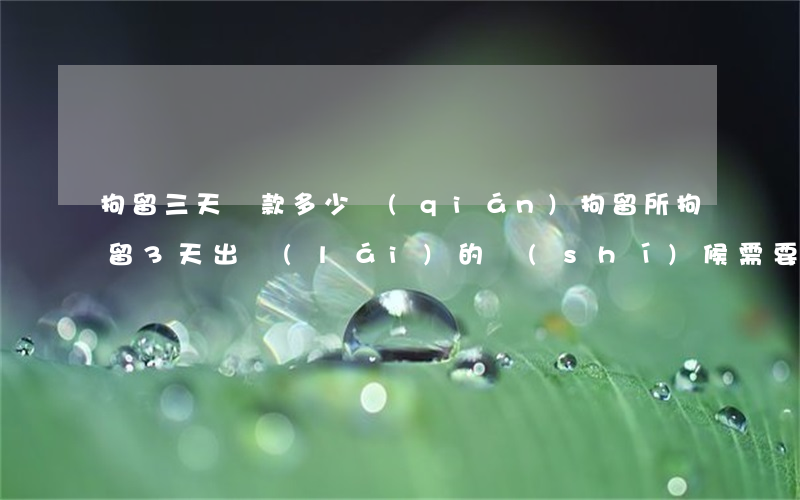 拘留三天罰款多少錢(qián)(拘留所拘留3天出來(lái)的時(shí)候需要多少費(fèi)用)
