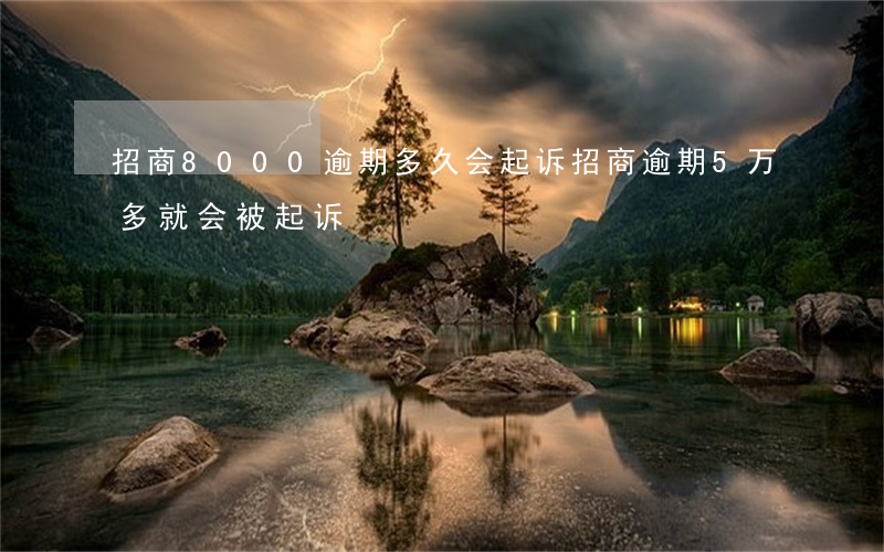 招商8000逾期多久会起诉(招商逾期5万多就会被起诉)