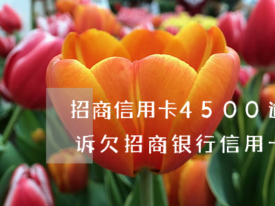 招商信用卡4500逾期半年了多久会被起诉 欠招商银行信用卡4000块,逾期了3个月,会起诉吗?