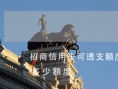 招商信用卡可透支額度(招商信用卡可以透支多少額度)