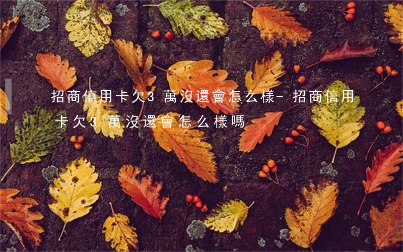 招商信用卡欠3萬沒還會怎么樣-招商信用卡欠3萬沒還會怎么樣嗎