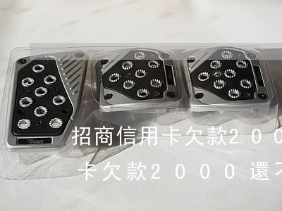 招商信用卡欠款2000還不上-招商信用卡欠款2000還不上會怎么樣