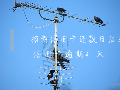 招商信用卡还款日后三天算逾期吗(招商银行信用卡逾期4天)