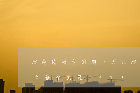 招商信用卡逾期一万六(招商信用卡逾期一万六每个月还1500)