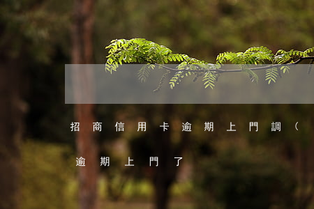 招商信用卡逾期上門調(diào)查(招商逾期上門了)