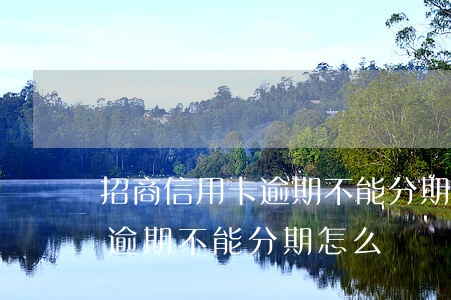 招商信用卡逾期不能分期怎么辦 招商信用卡逾期不能分期怎么辦