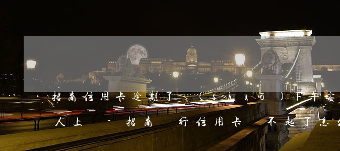 招商信用卡逾期了說(shuō)下午安排人上門-招商銀行信用卡還不起了怎么協(xié)商