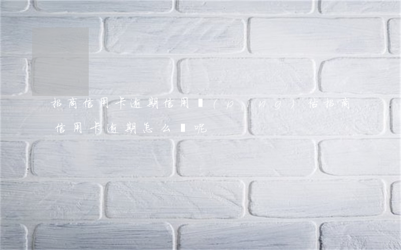 招商信用卡逾期信用評(píng)估(招商信用卡逾期怎么辦呢)