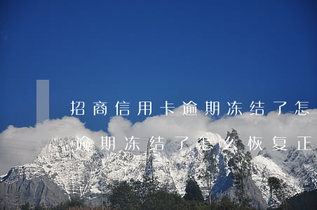招商信用卡逾期冻结了怎么恢复(招商信用卡逾期冻结了怎么恢复正常)
