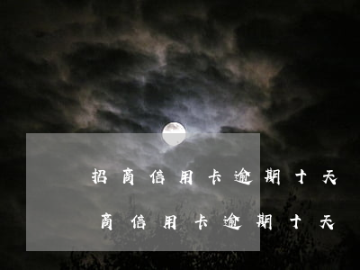 招商信用卡逾期十天還進去還可以用嗎-招商信用卡逾期十天還進去還可以用嗎