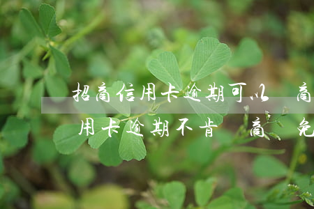 招商信用卡逾期可以協商減免 為什么招商信用卡逾期不肯協商減免違約金