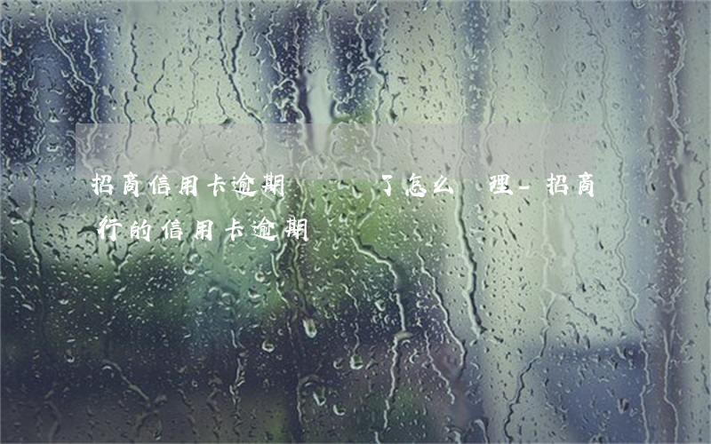 招商信用卡逾期時間長了怎么處理-招商銀行的信用卡逾期