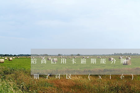 招商信用卡逾期能分期嗎(招商銀行信用卡逾期了可以協(xié)商分期還款嗎)