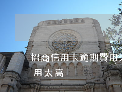 招商信用卡逾期費用太高(招商信用卡逾期費用太高)