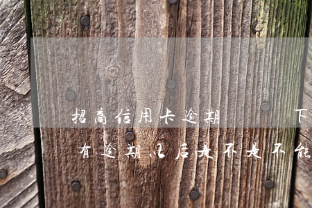 招商信用卡逾期過還會下卡嗎 招商銀行以前有逾期以后是不是不能下卡