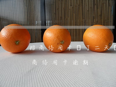 招商信用卡遲了二天會(huì)逾期嗎(招商信用卡 逾期)