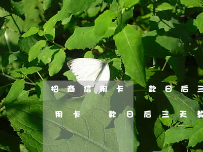 招商信用卡還款日后三天算逾期嗎-招商信用卡還款日后三天算逾期嗎怎么辦