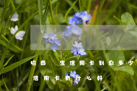 招商學生信用卡利息多少錢(招商銀行的學生信用卡有什么好處)
