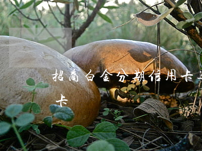 招商白金分期信用卡逾期(招商銀行分期白金卡)