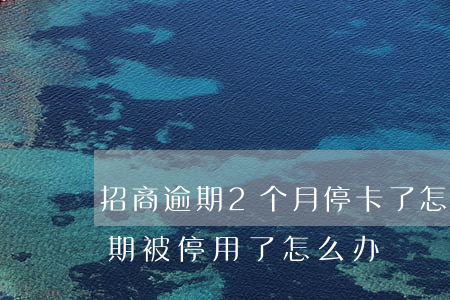 招商逾期2个月停卡了怎么办（招商信用卡逾期被停用了怎么办）