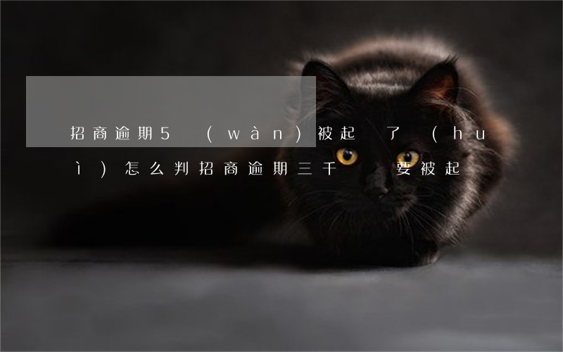 招商逾期5萬(wàn)被起訴了會(huì)怎么判(招商逾期三千塊錢要被起訴)