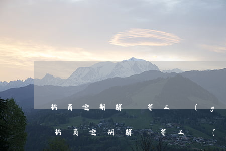 招商逾期解凍等三個(gè)工作日成功-招商逾期解凍等三個(gè)工作日成功怎么辦