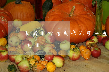 招商銀行信用卡不可以透支(招商銀行卡能透支嗎)