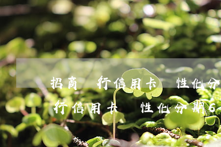 招商銀行信用卡個性化分期60期-招商銀行信用卡個性化分期60期什么意思
