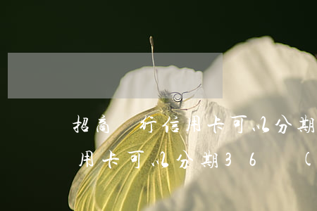 招商銀行信用卡可以分期36-招商銀行信用卡可以分期36個(gè)月嗎