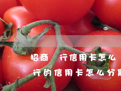 招商銀行信用卡怎么辦理分期還款-招商銀行的信用卡怎么分期