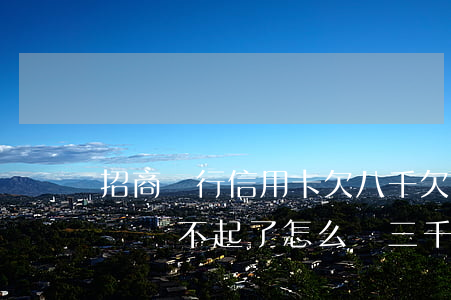 招商銀行信用卡欠八千 欠招商銀行信用卡的錢還不起了怎么辦三千