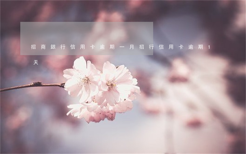 招商銀行信用卡逾期一月(招行信用卡逾期1天)