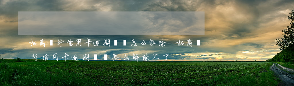 招商銀行信用卡逾期記錄怎么解除-招商銀行信用卡逾期記錄怎么解除不了