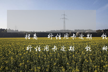 招商銀行信用卡逾期還能開新卡嗎-招商銀行信用卡逾期還能開新卡嗎知乎