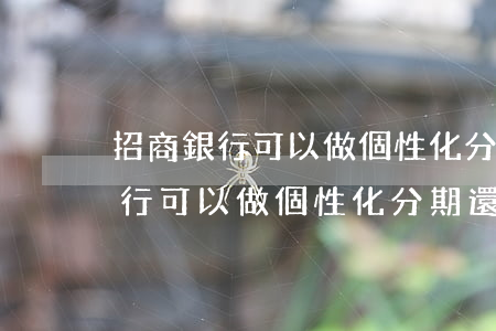 招商銀行可以做個性化分期還款嗎-招商銀行可以做個性化分期還款嗎