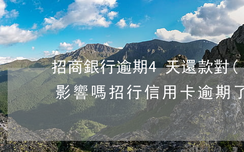 招商銀行逾期4天還款對(duì)信用有影響嗎（招行信用卡逾期了4天嚴(yán)重嗎）